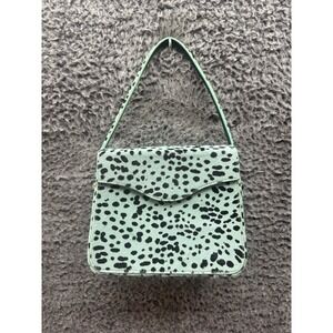 Edie Parker Dalmation Print Real Calf Hair‎ Leather Hand Bag Green